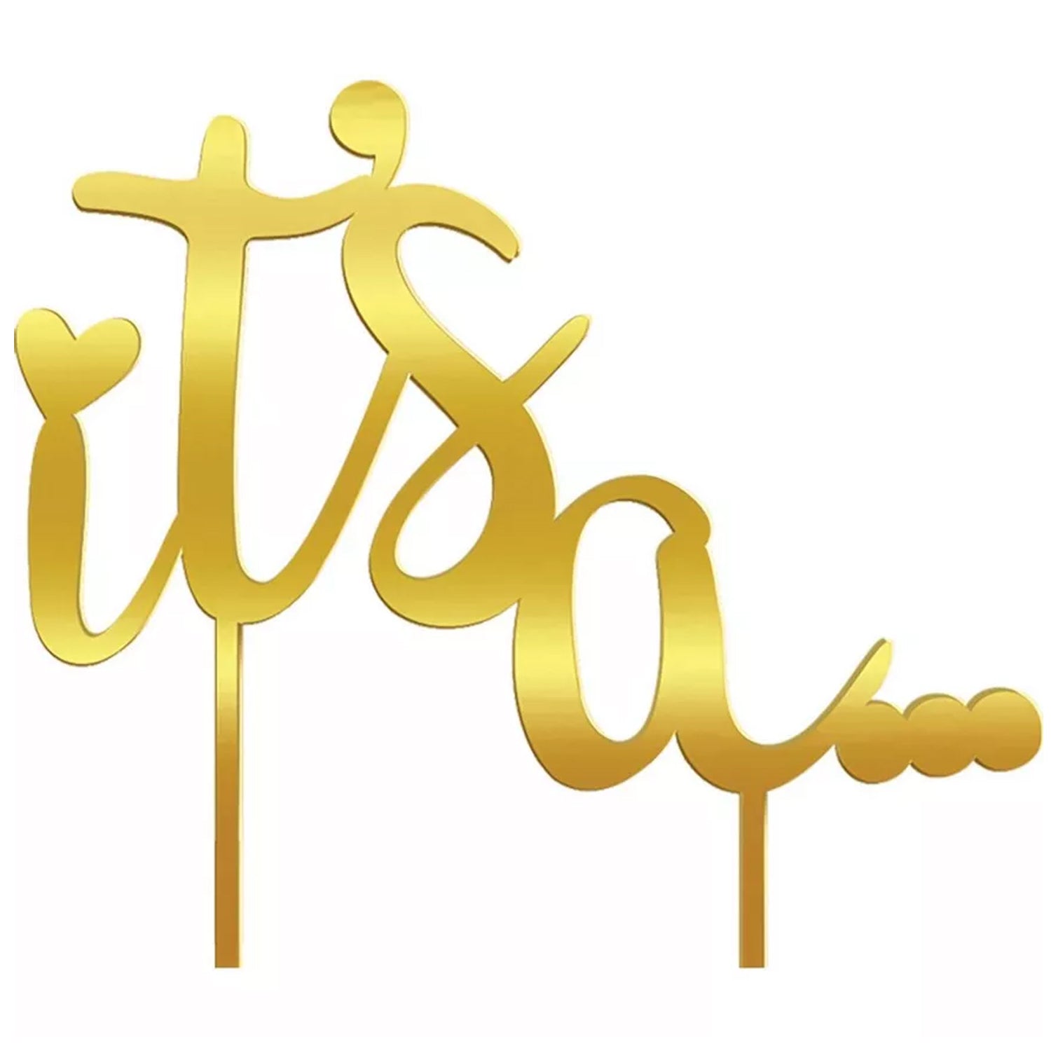 It's A Gold Cake Topper Mirrored Plastic 6in
