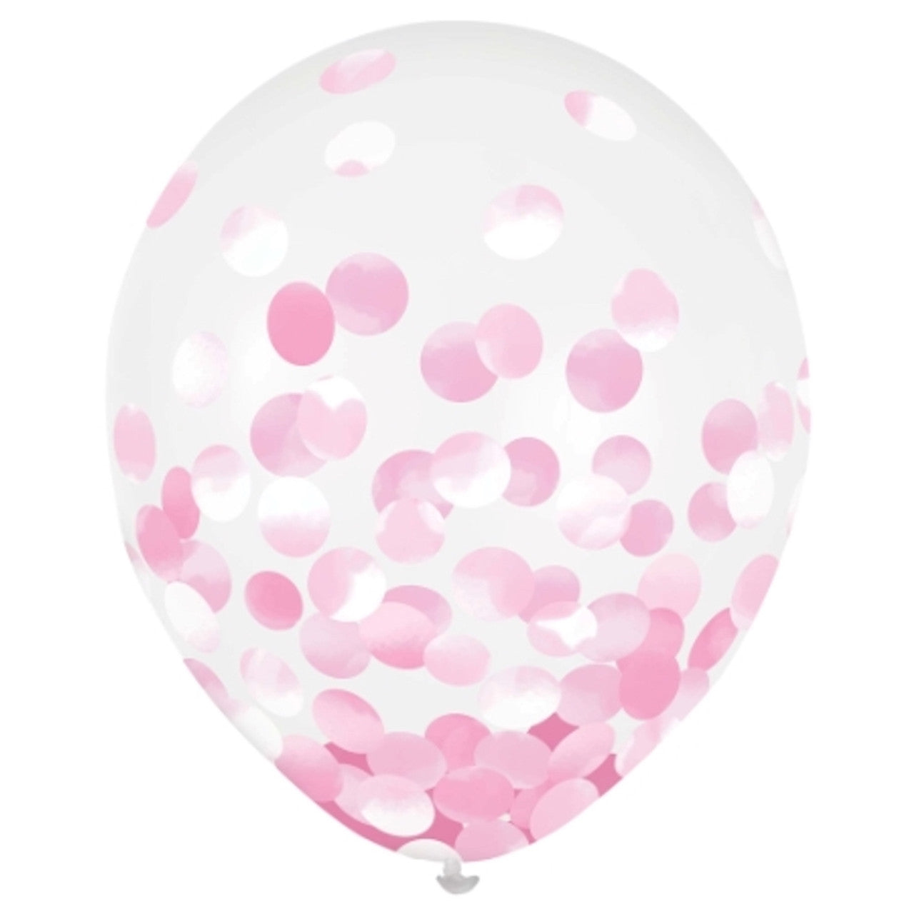 Clear Latex Balloons with Pink Foil Confetti 12in 6pcs