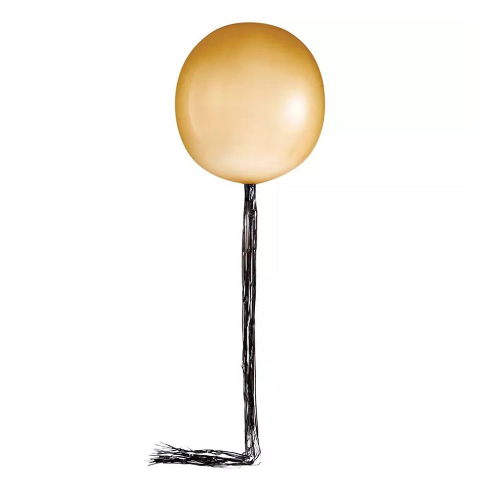 Latex Balloon w/ Black Tinsel Tail 24in