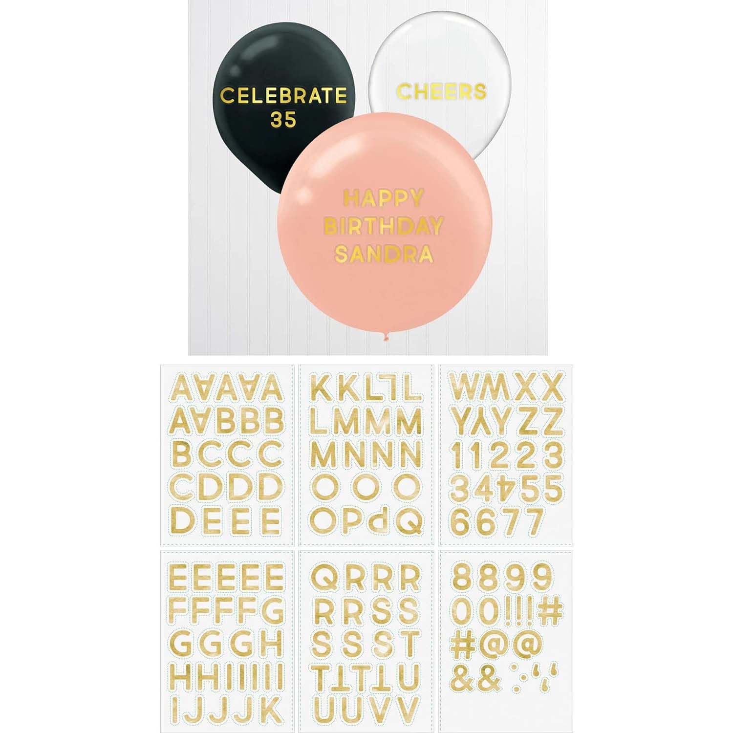 Gold Balloon Stickers 9in