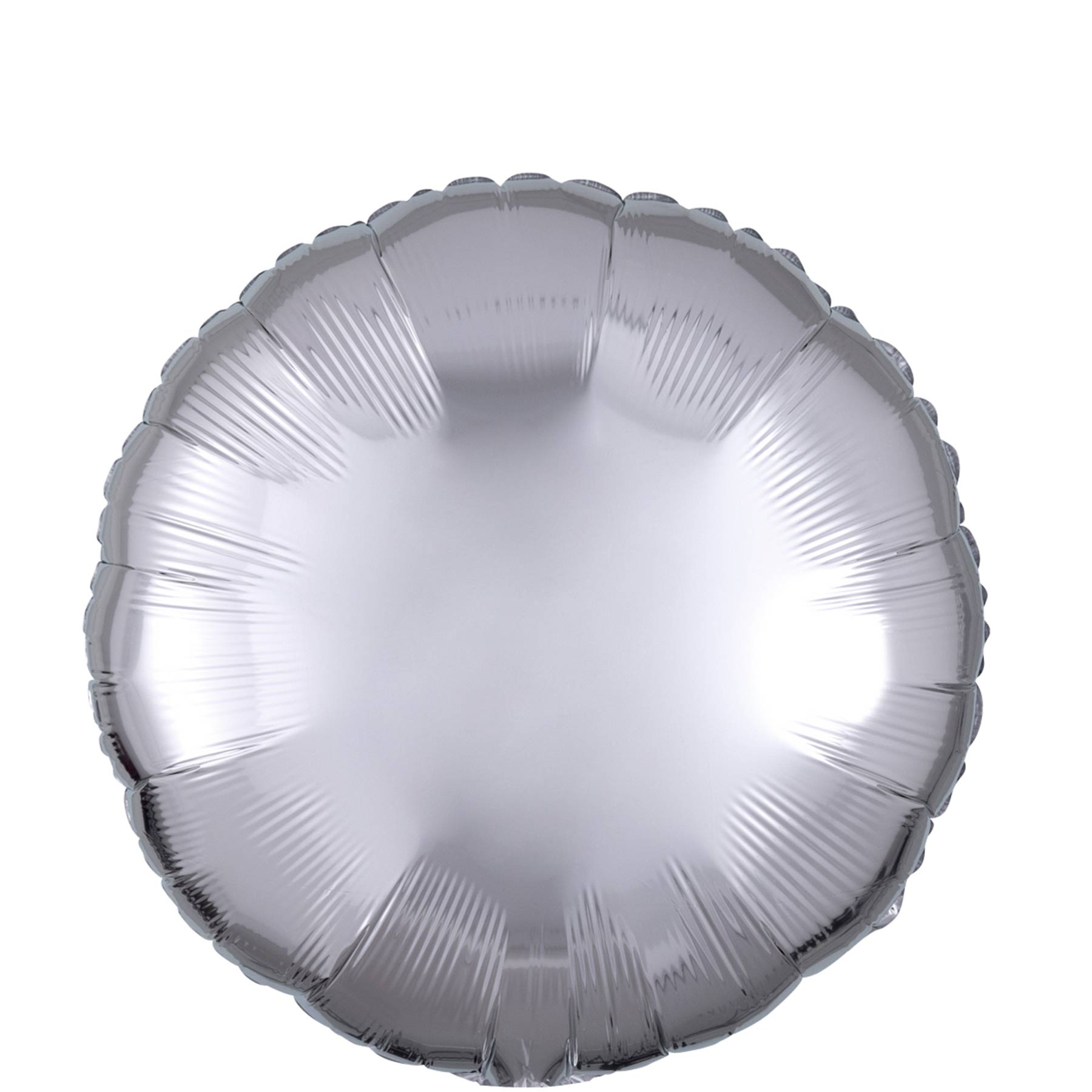 Round Silver Metallic Satin Luxe Foil Balloon 45cm