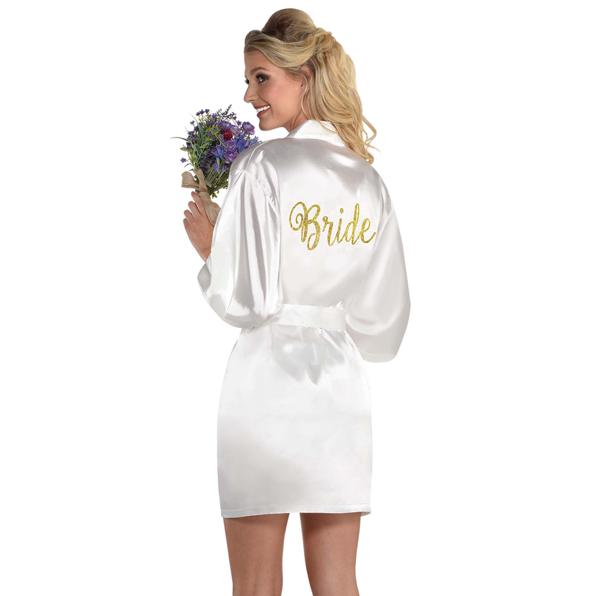 Adult Brides Robe Hot Stamped Fabric