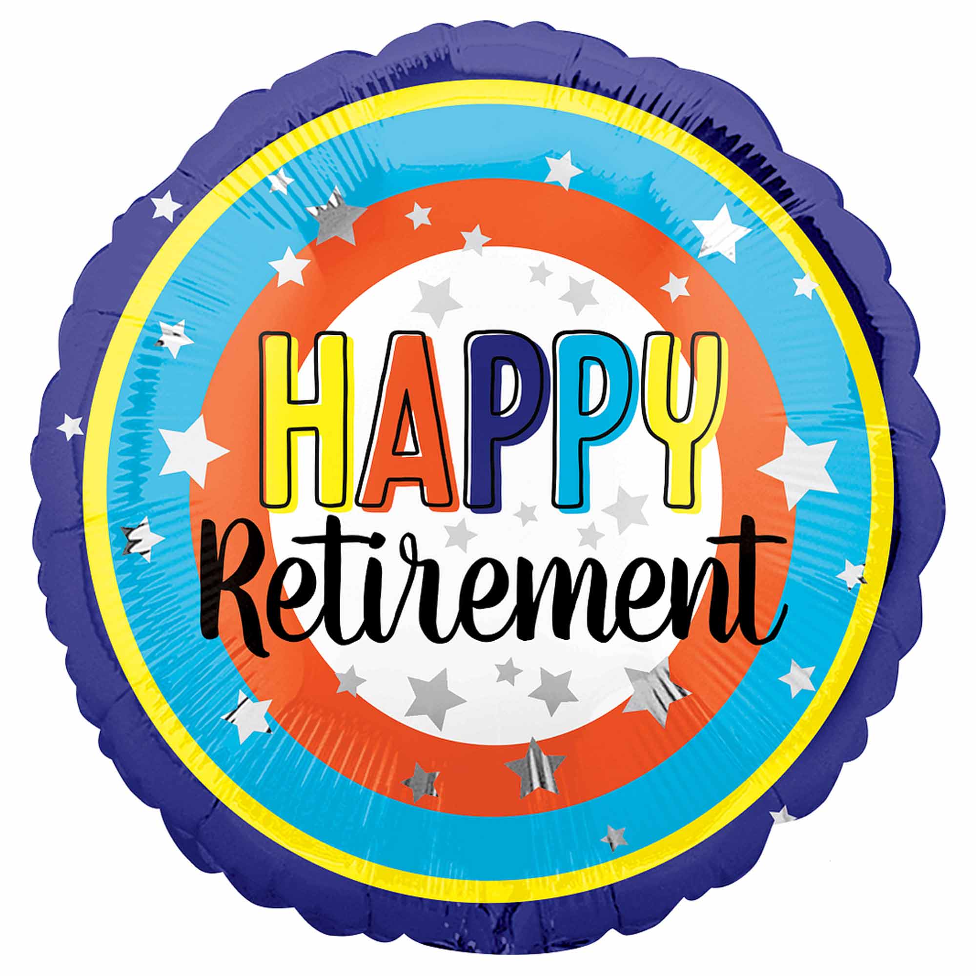 Happy Retirement Colorful Circles Foil Balloon 18in