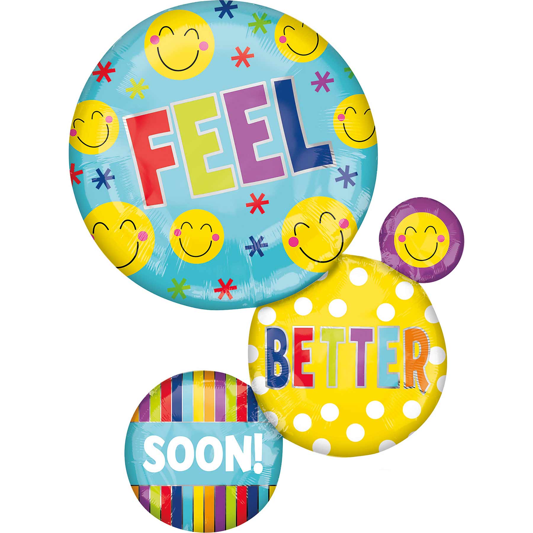 Feel Better Soon Bubbles SuperShape Balloon 55x71cm