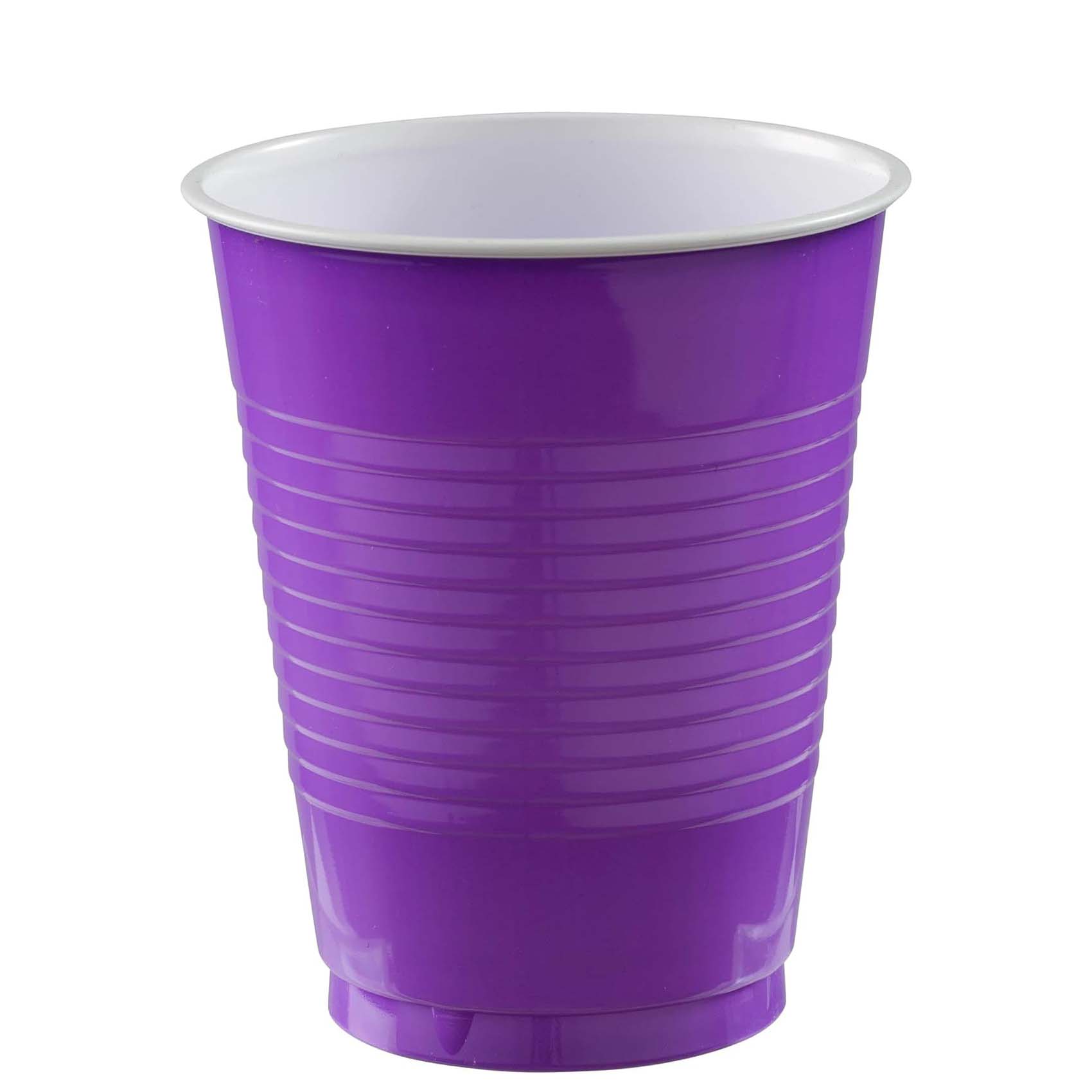 New Purple Plastic Cups 18oz 20pcs