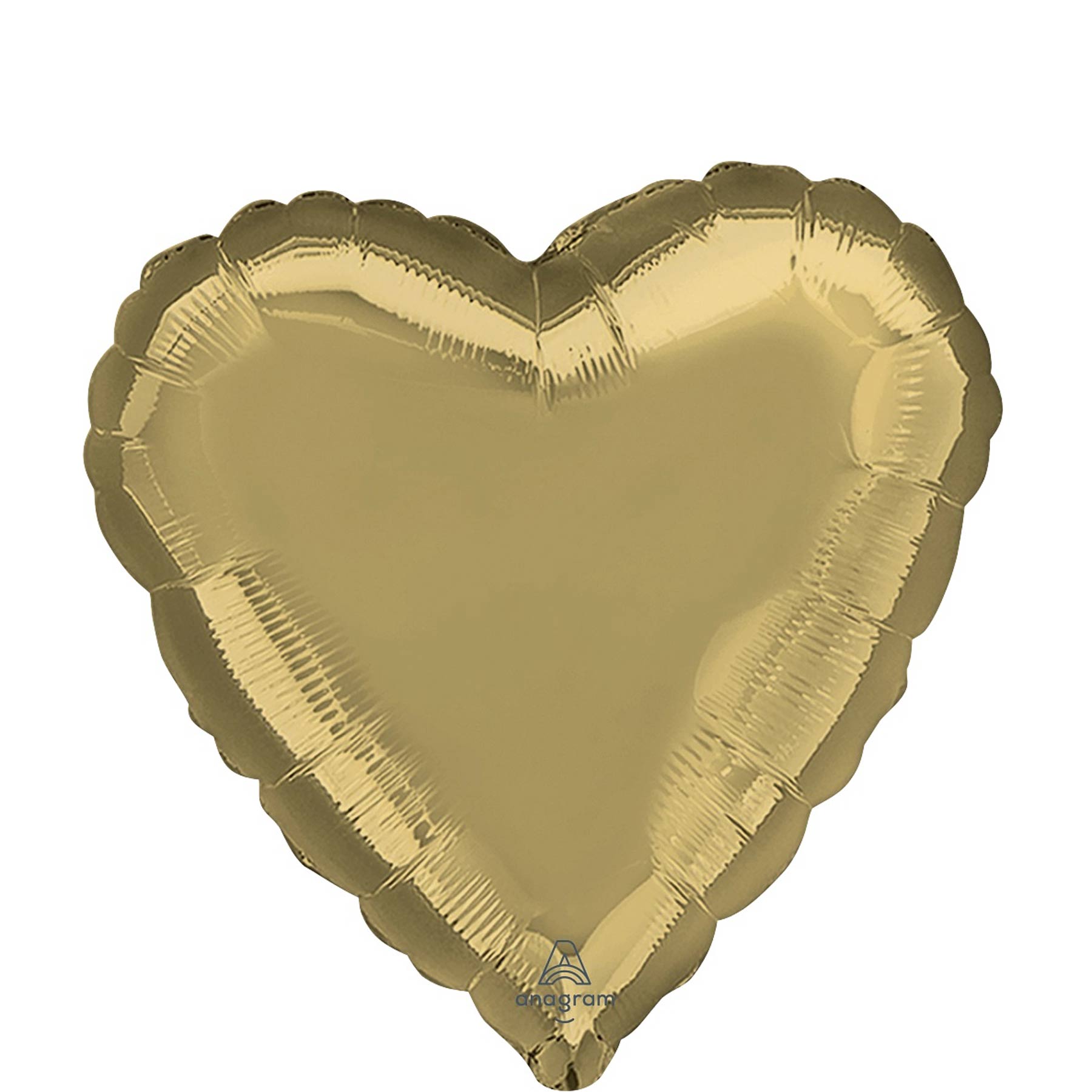White Gold Heart Foil Balloon 45cm