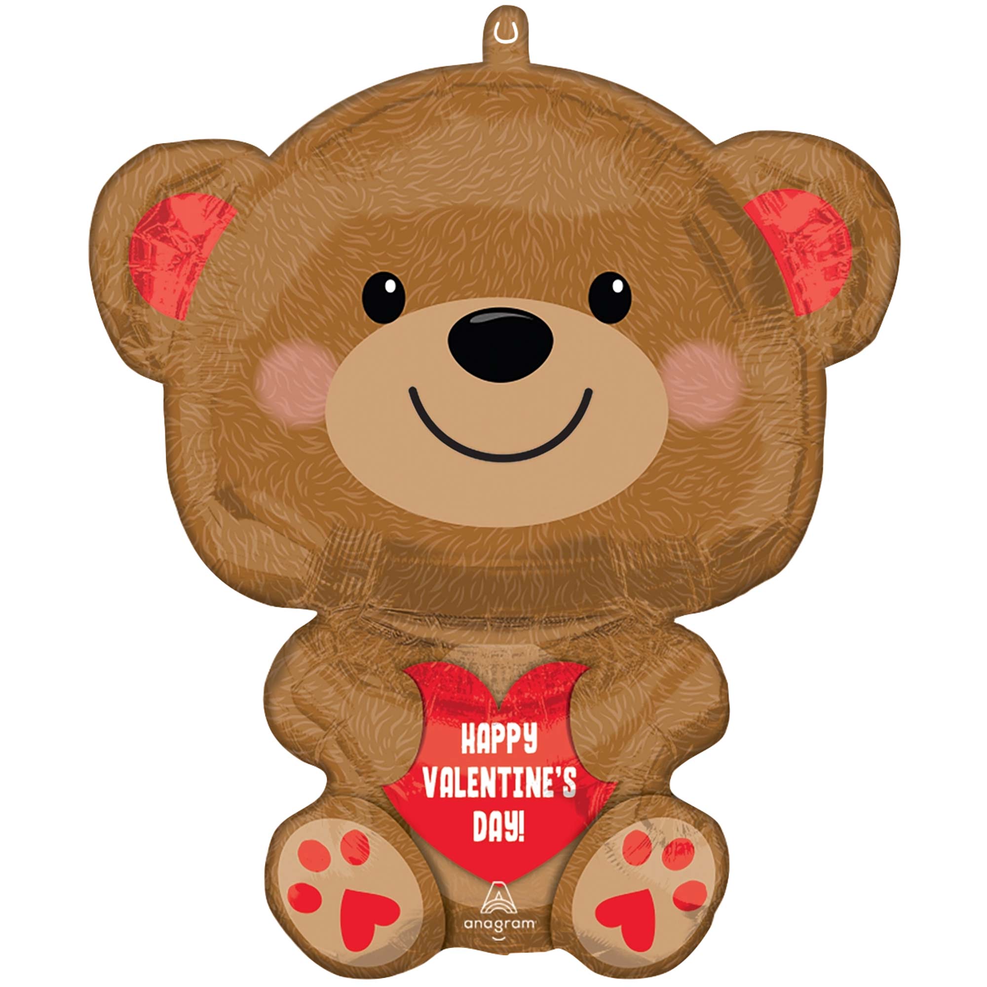 Happy Valentines Day Cuddly Bear Foil Balloon 18in