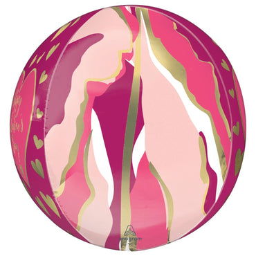 Happy Valentines Day Orbz Abstract Foil Balloon