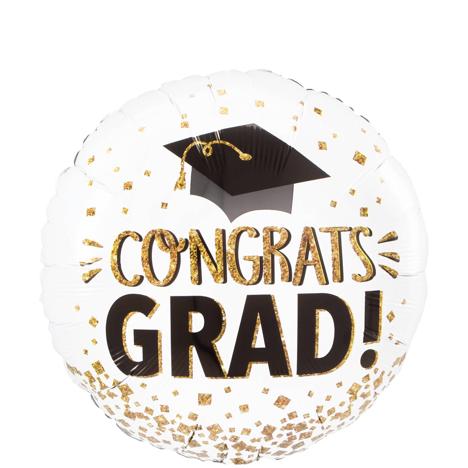 Congrats Grad Gold Glitter Foil Balloon 45cm