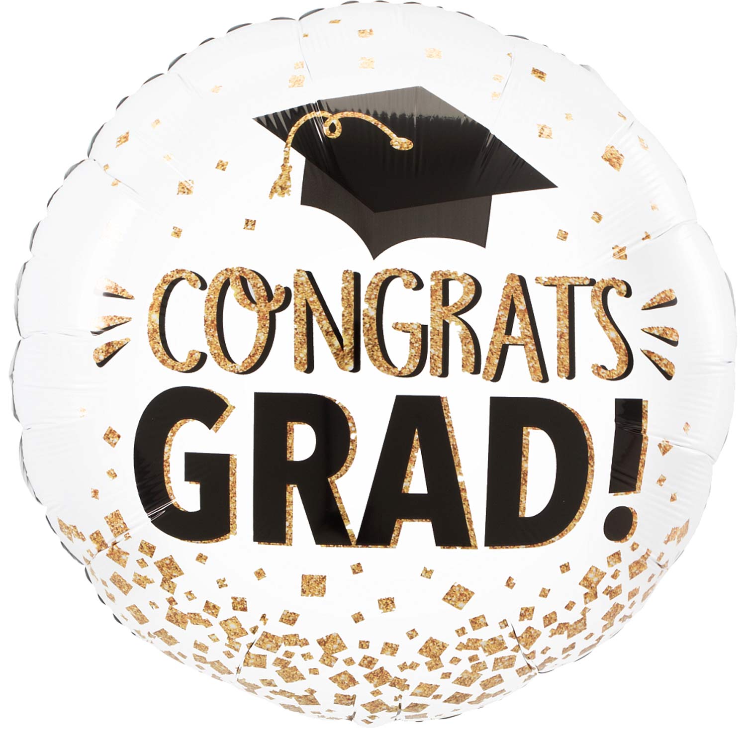 Congrats Grad Gold Glitter Jumbo Foil Balloon 53cm
