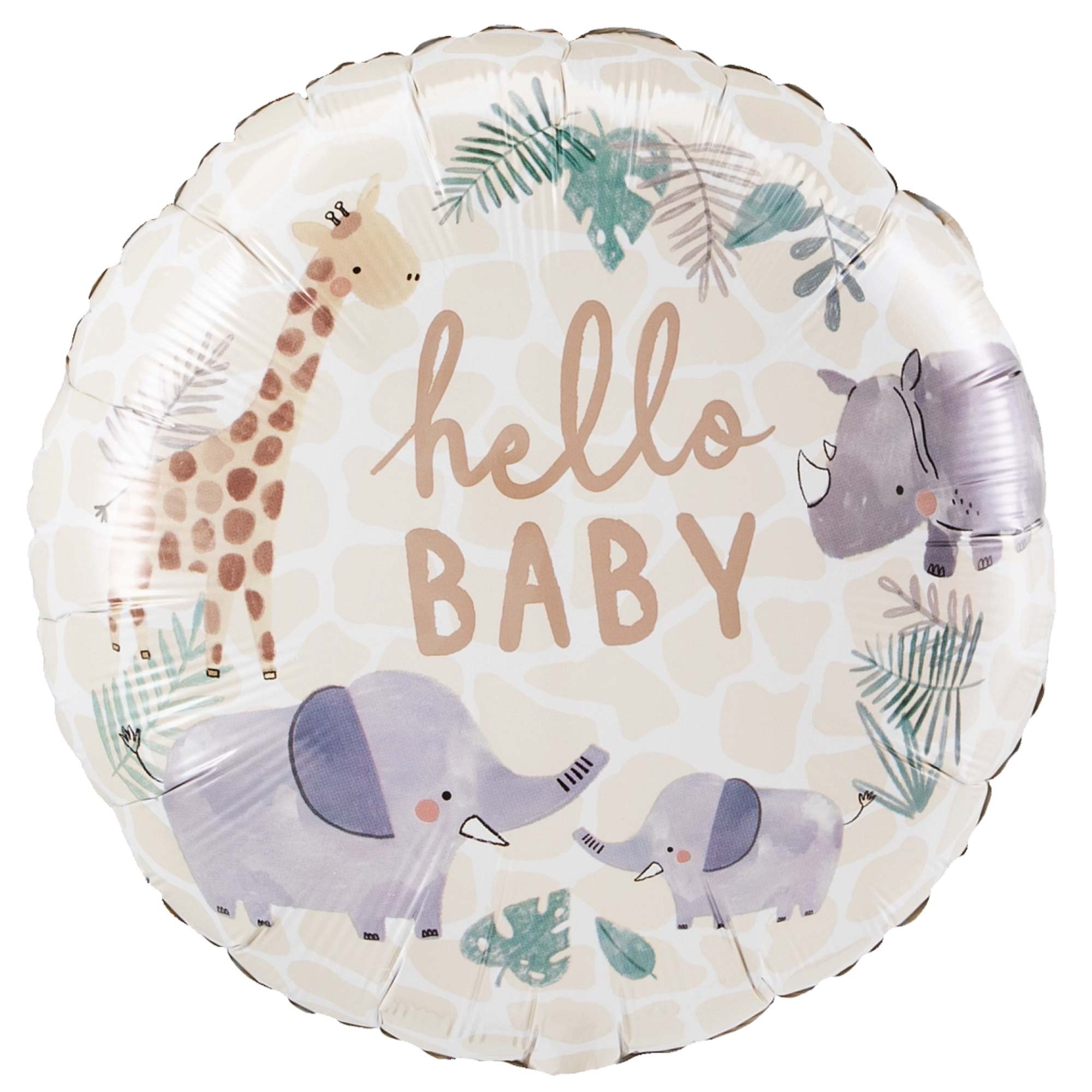 Baby Shower Soft Jungle Hello Baby Foil Balloon 18in