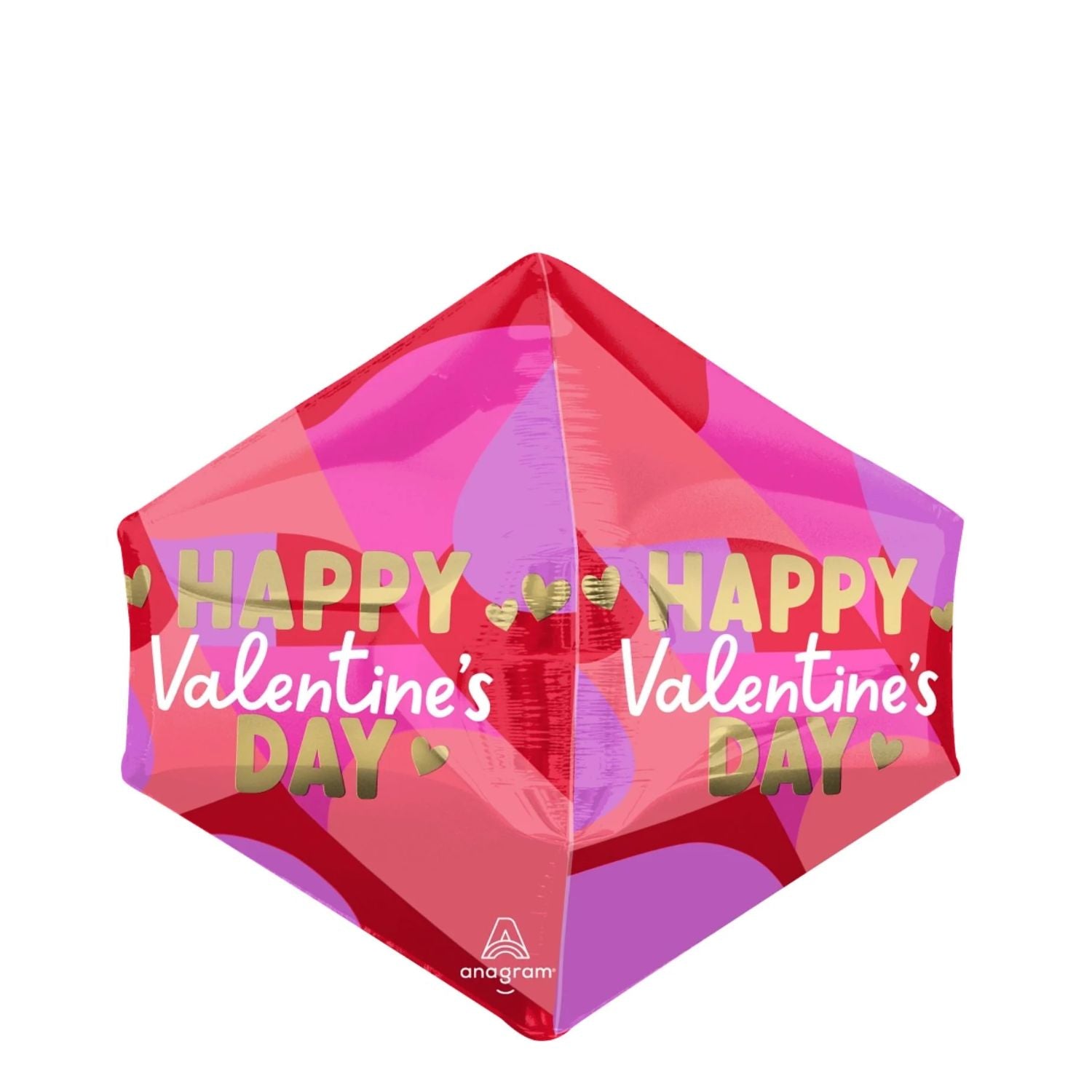 Happy Valentines Day Blocking Brights Ultrashape Angle Foil Balloon
