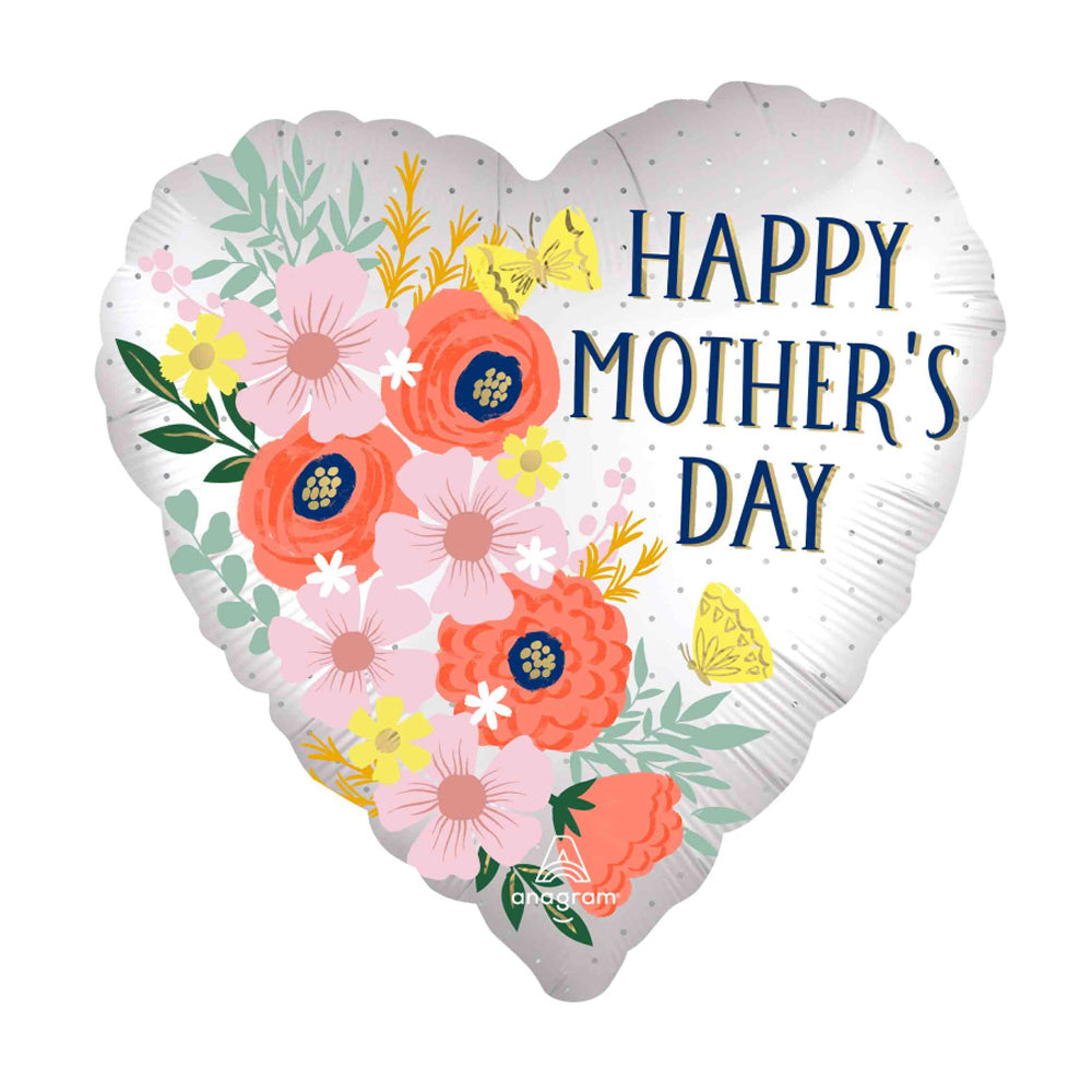 Happy Mothers Day Blooms Satin Foil Balloon 18in