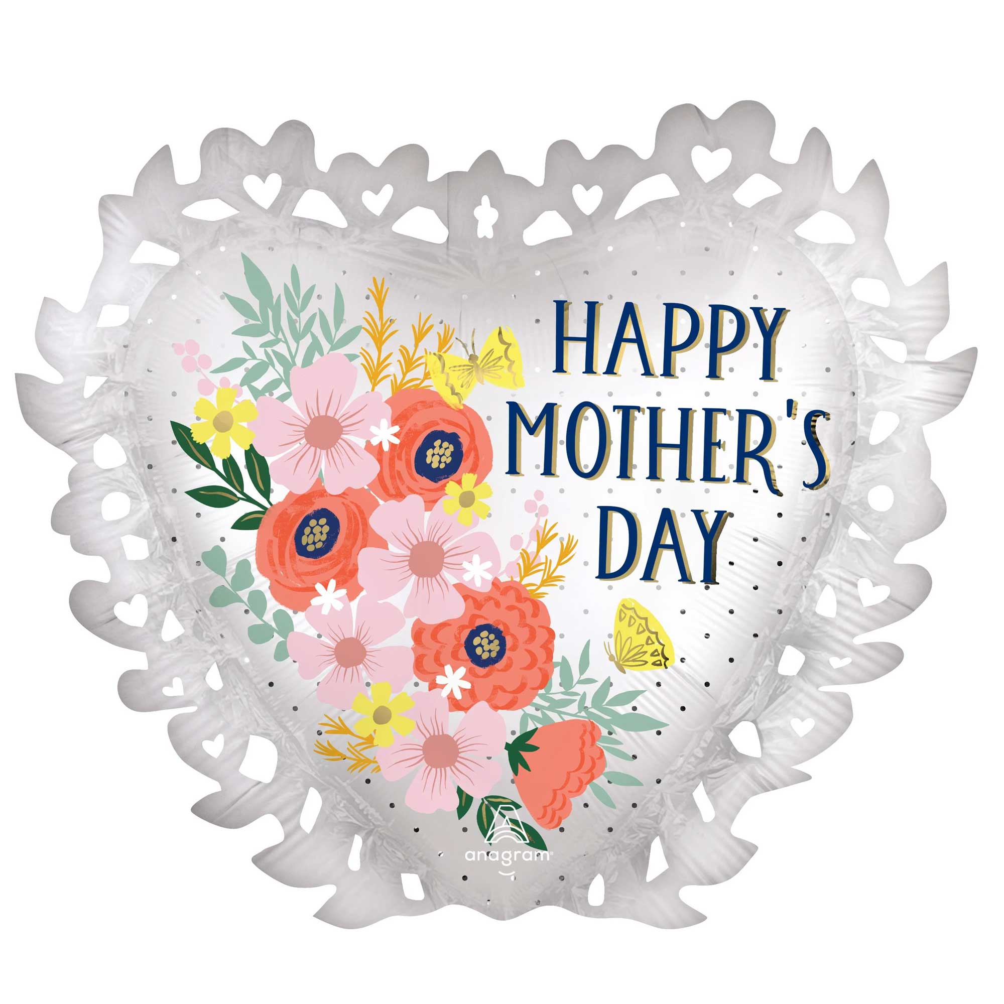 Happy Mothers Day Blooms Satin Supershape Foil Balloon
