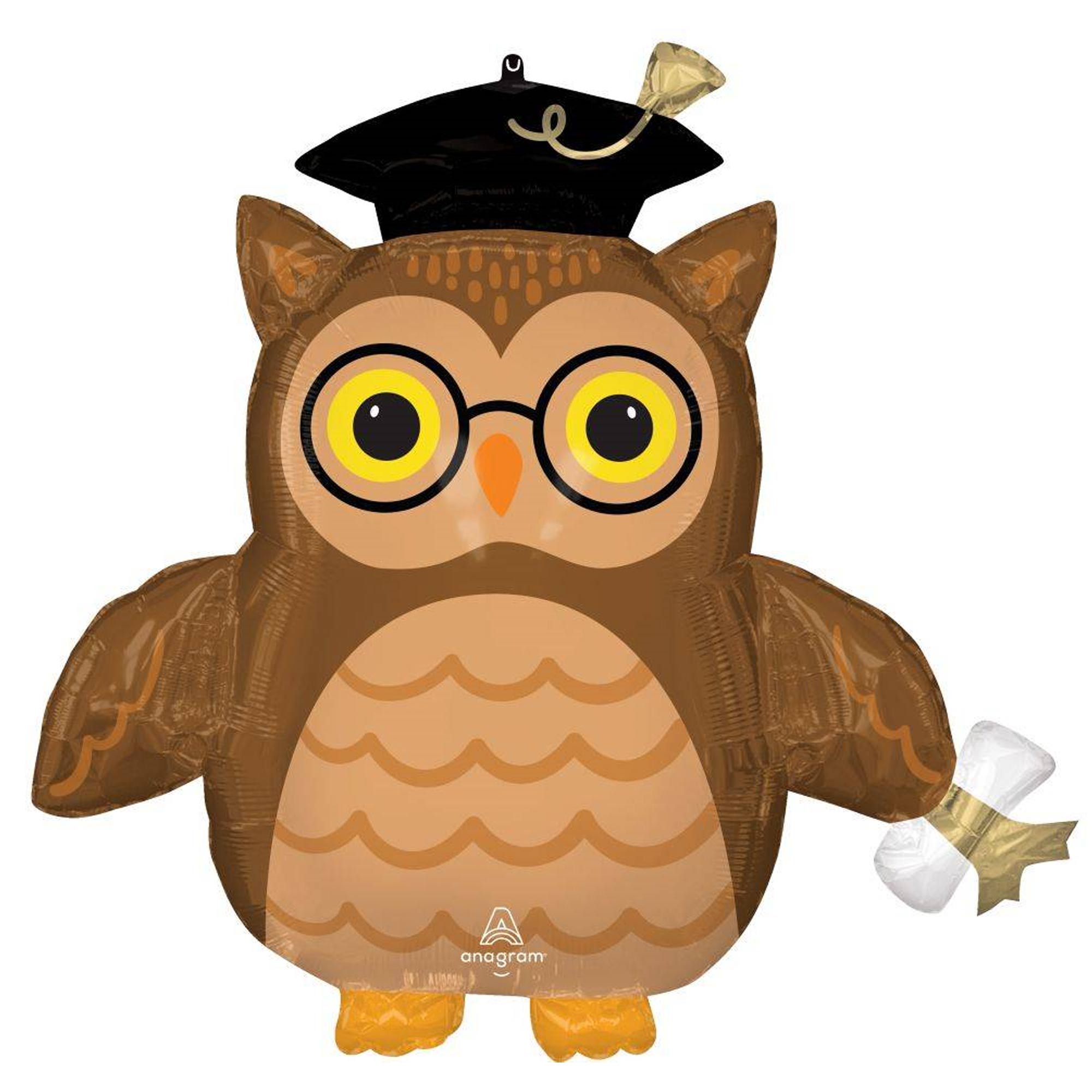Graduate Wide Owl SuperShape Foil Balloon