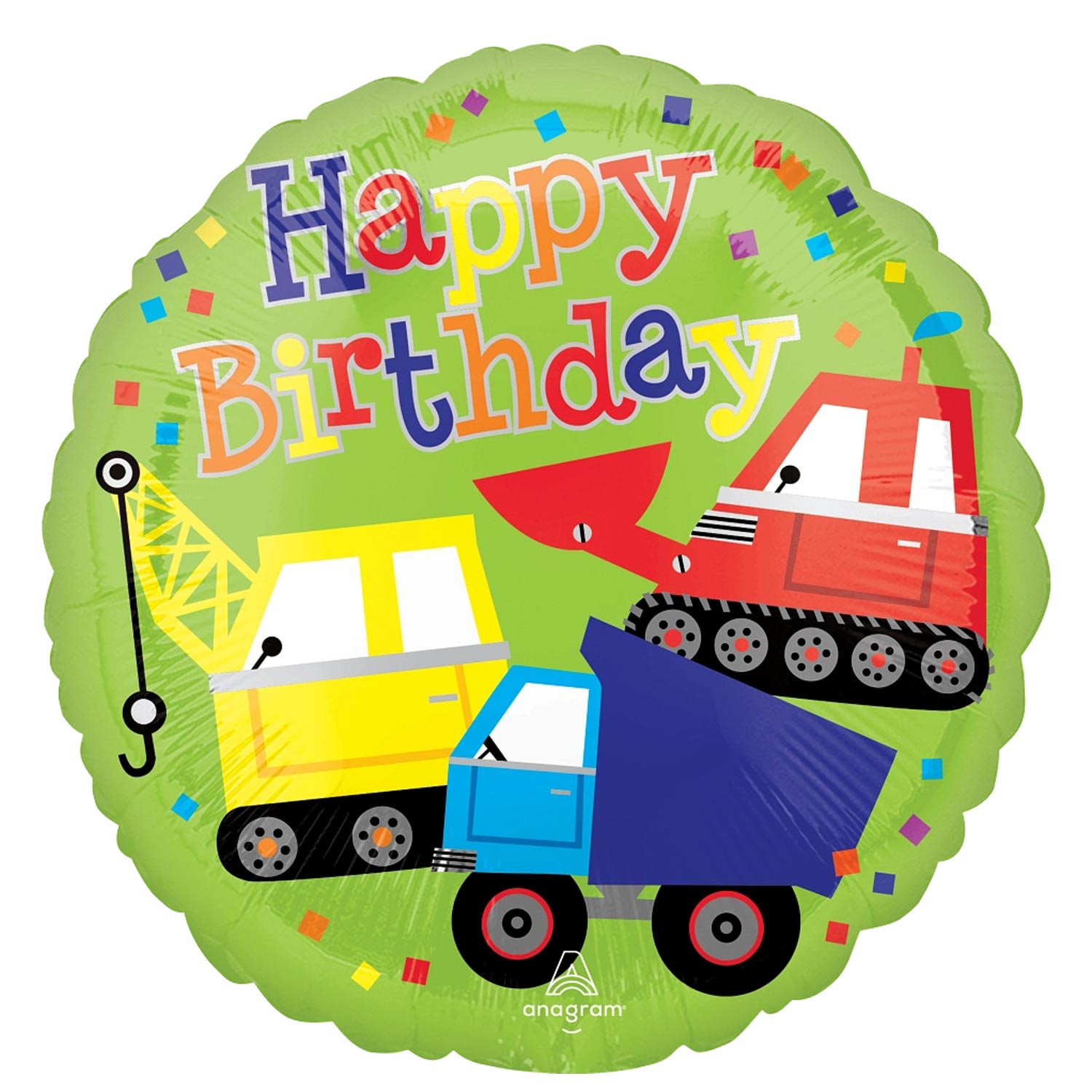 Happy Birthday Trucks Foil Balloon 18in