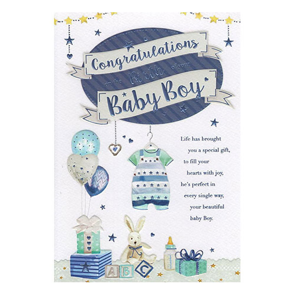 Congratulations on Baby Boy Greeting Card