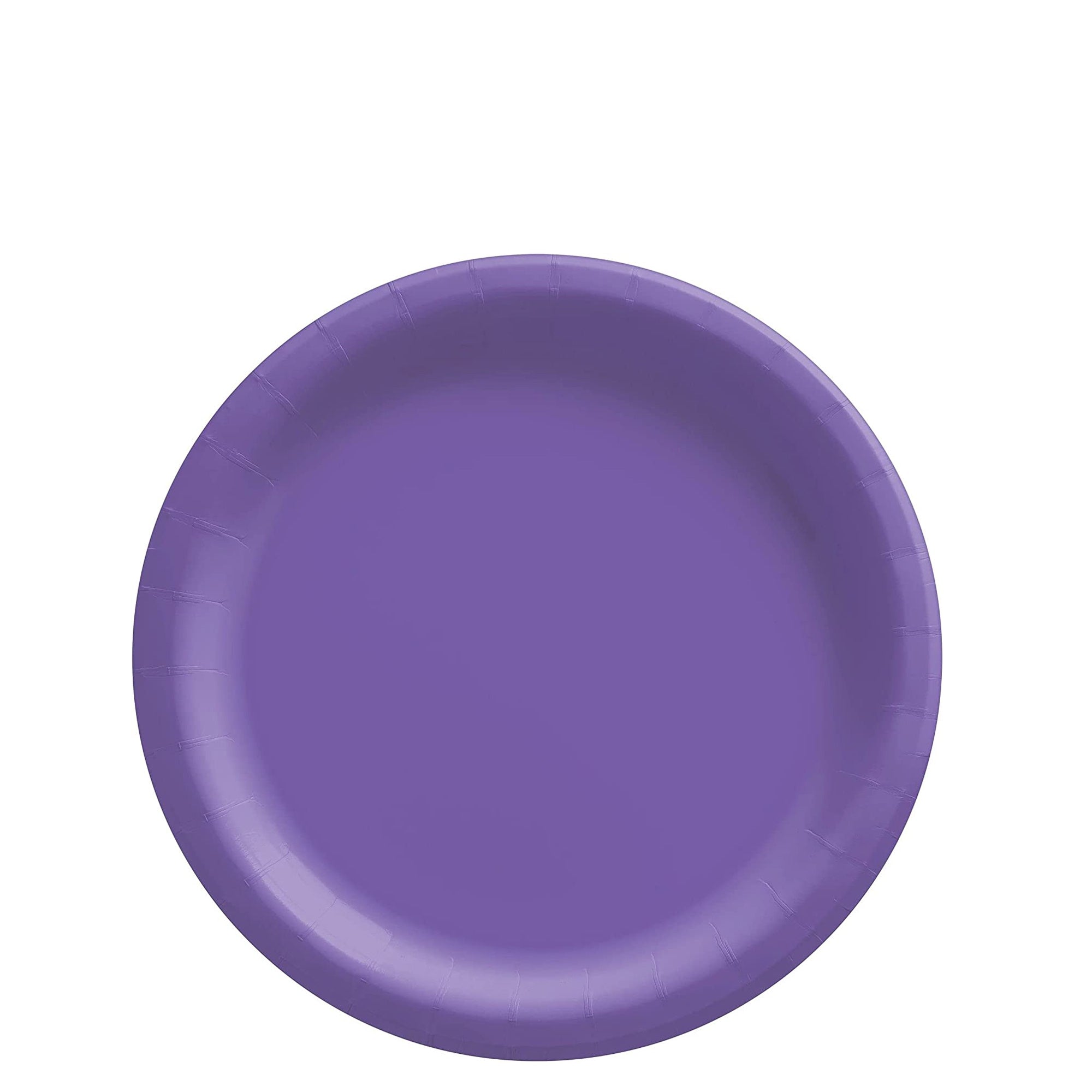 New Purple Round Paper Plates 6.75in, 20pcs