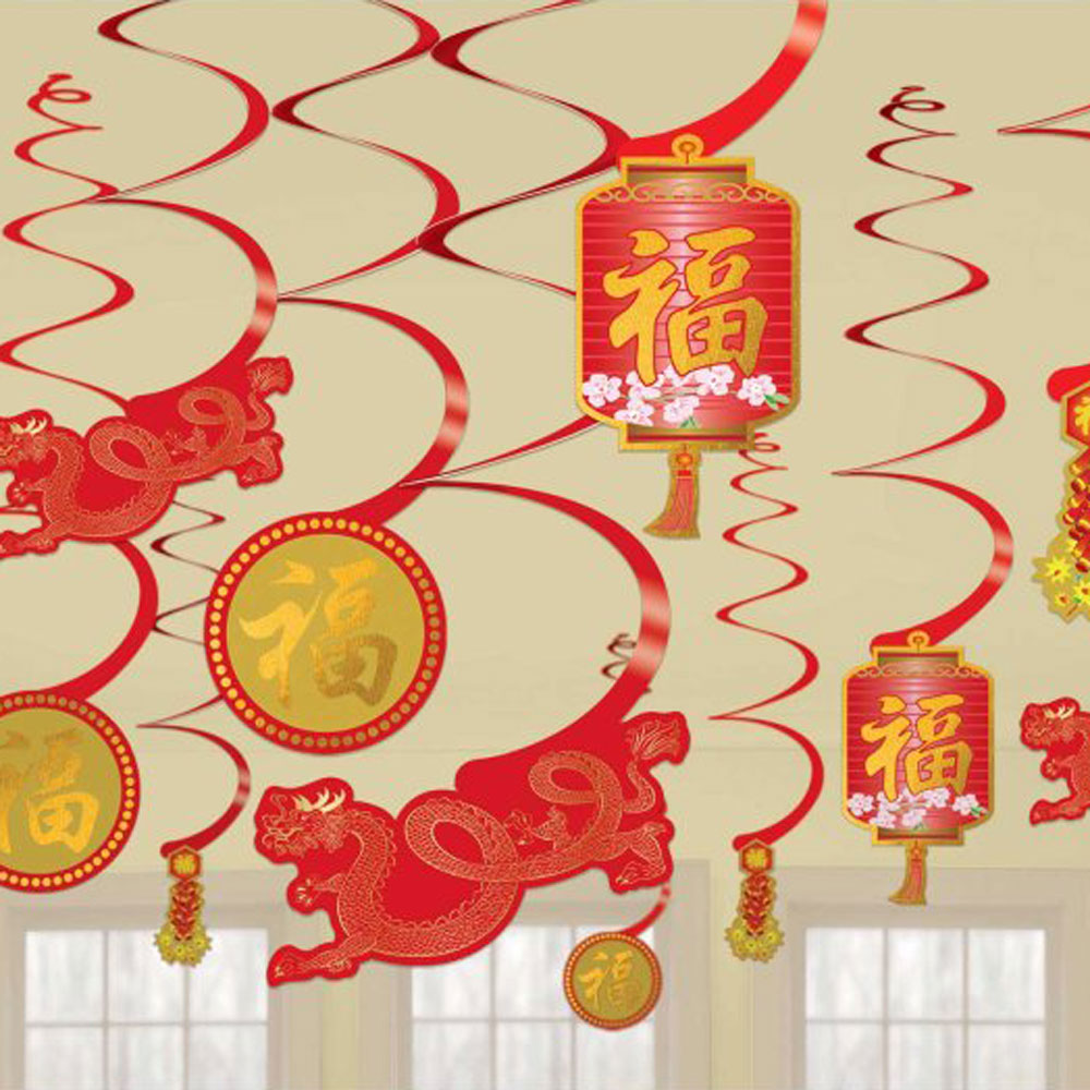 Chinese New Year Swirl Decoration 12pcs