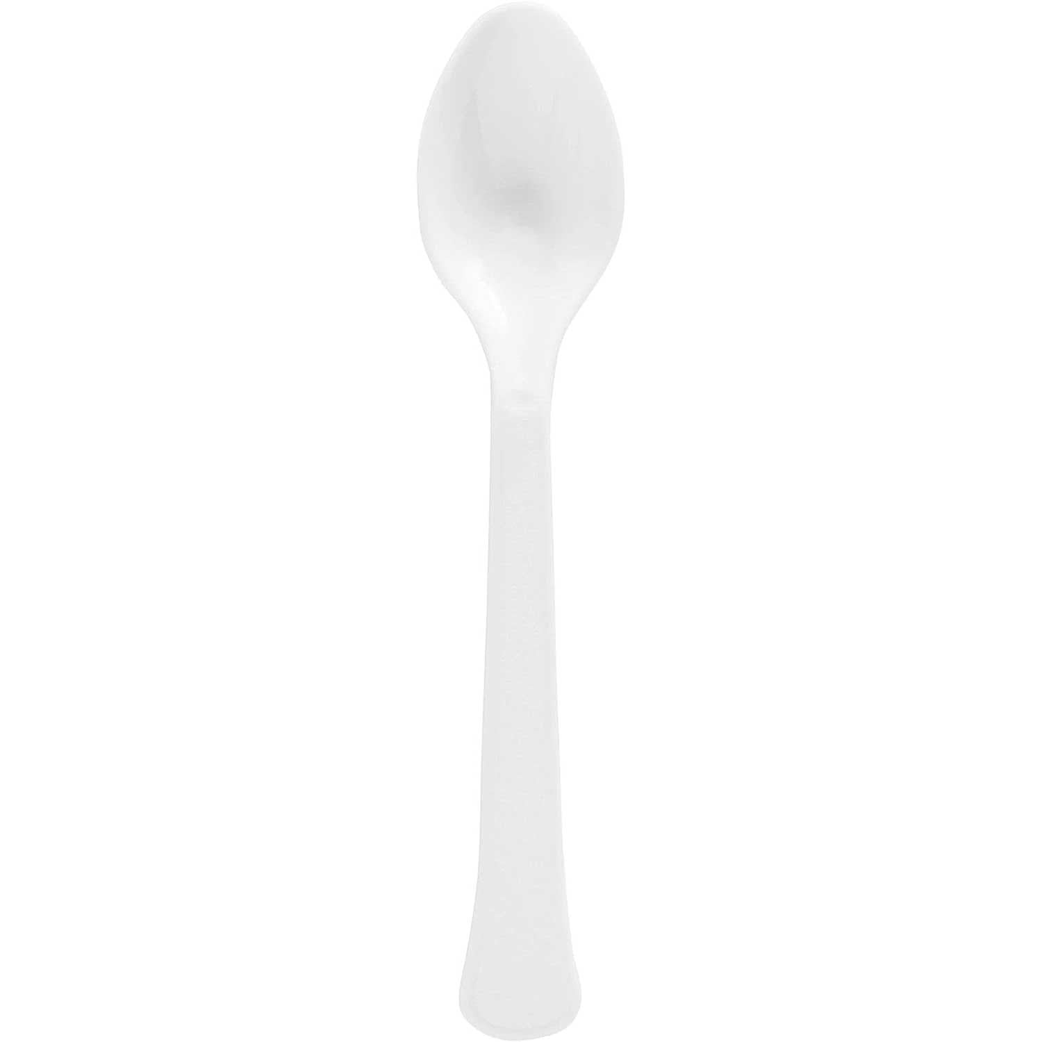 Frosty White Heavy Weight Plastic Spoon 20pcs