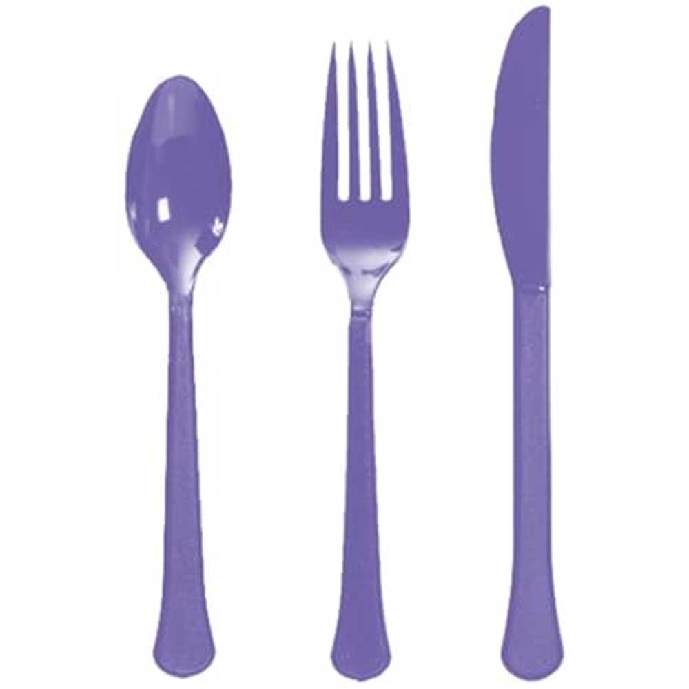 New Purple Heavy Weight Cutlery Assorted 24pcs