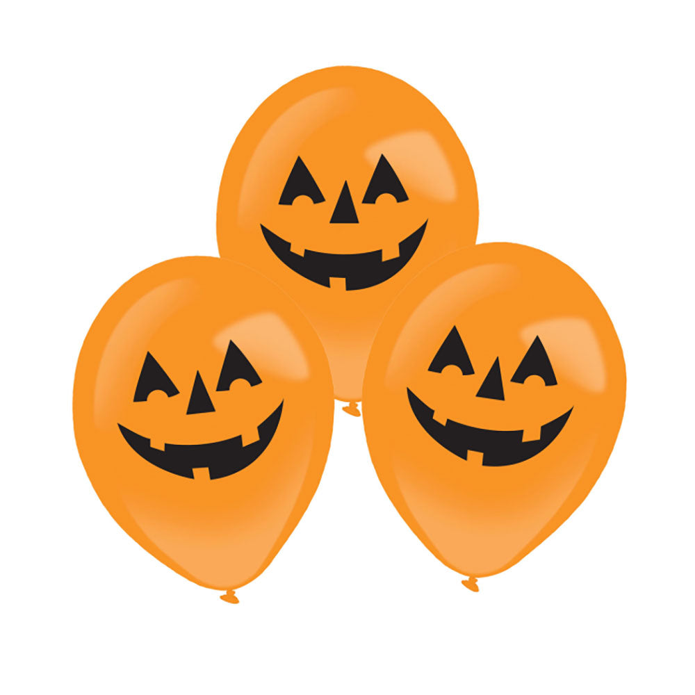 Halloween Pumpkin LED Clear Latex Balloons 6pcs