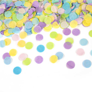 Multicolor Confetti Cannon Round Pastel Paper 28cm