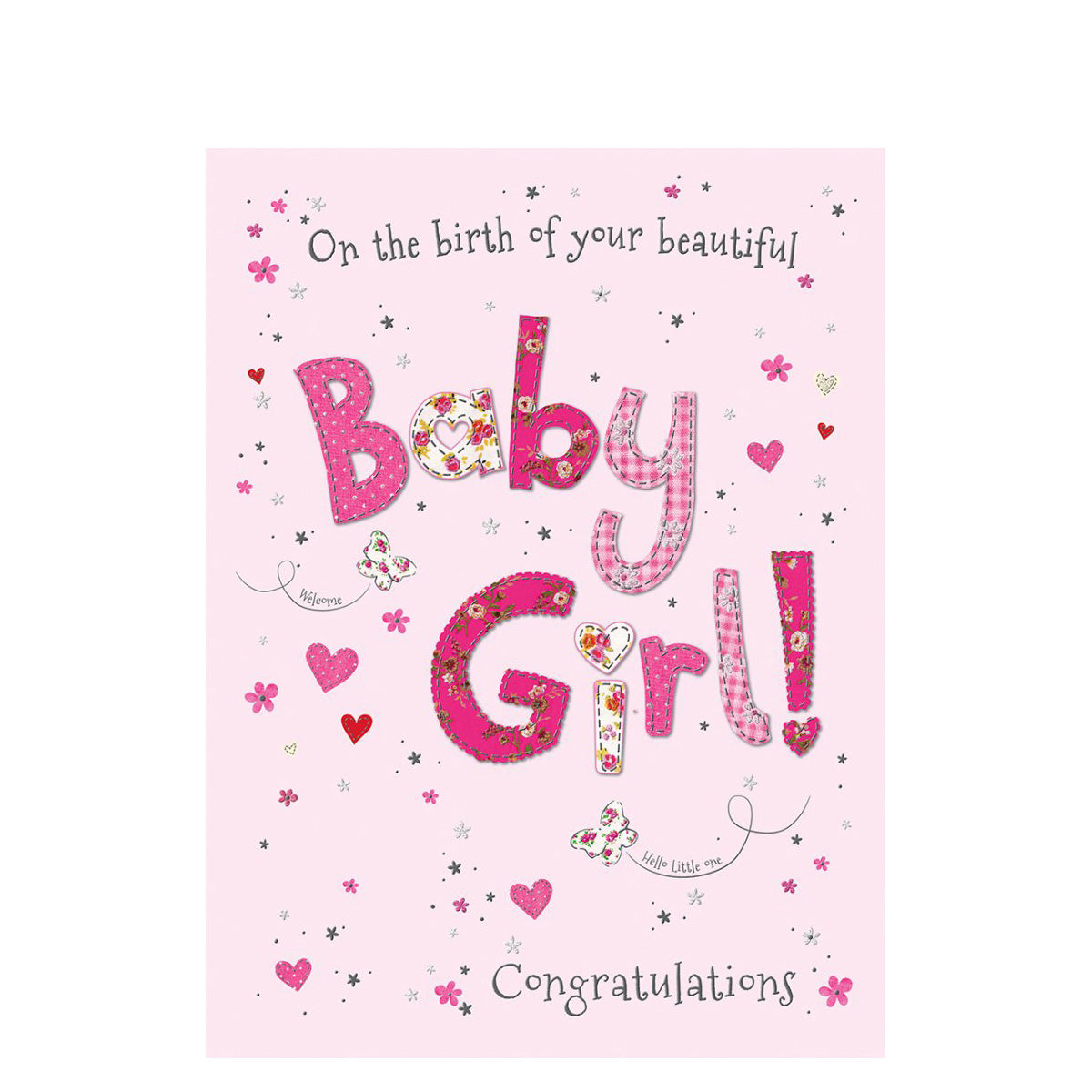 Birth Of Baby Girl Congratulations Greeting Card 12in X 9in