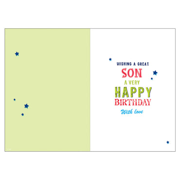 Happy Birthday Son with Love Greeting Card 9in X 6in
