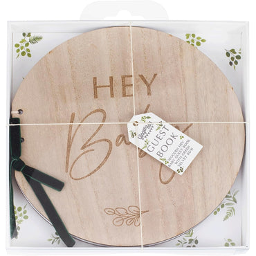 Botanical Baby Wooden Guest Book