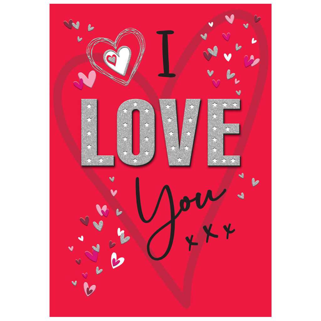 Huge Hugs I Love You Text Greeting Card 17.5in X 12.5in