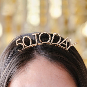 50th Today Golden Age Birthday Headband