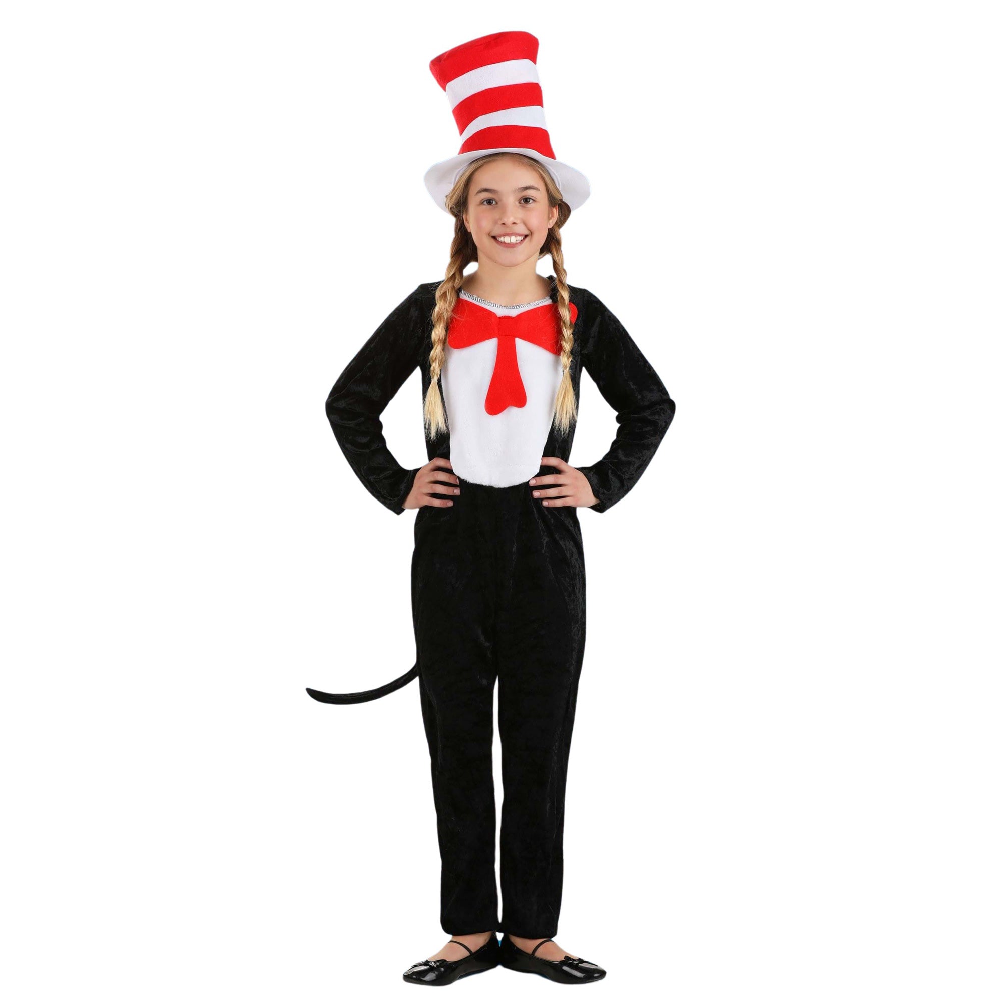 Child Cat in the Hat Girls Dress Up Costume