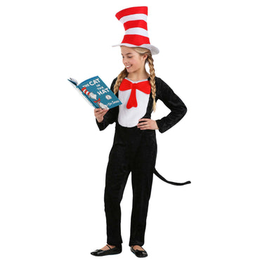 Child Cat in the Hat Girls Dress Up Costume