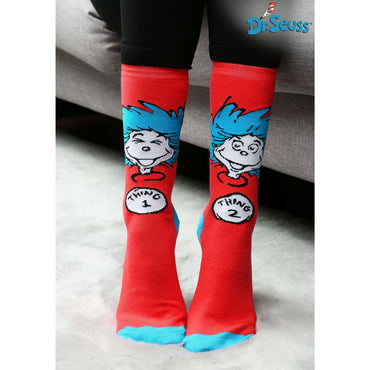 Dr. Seuss Thing 1 & 2 Crew Socks One Size