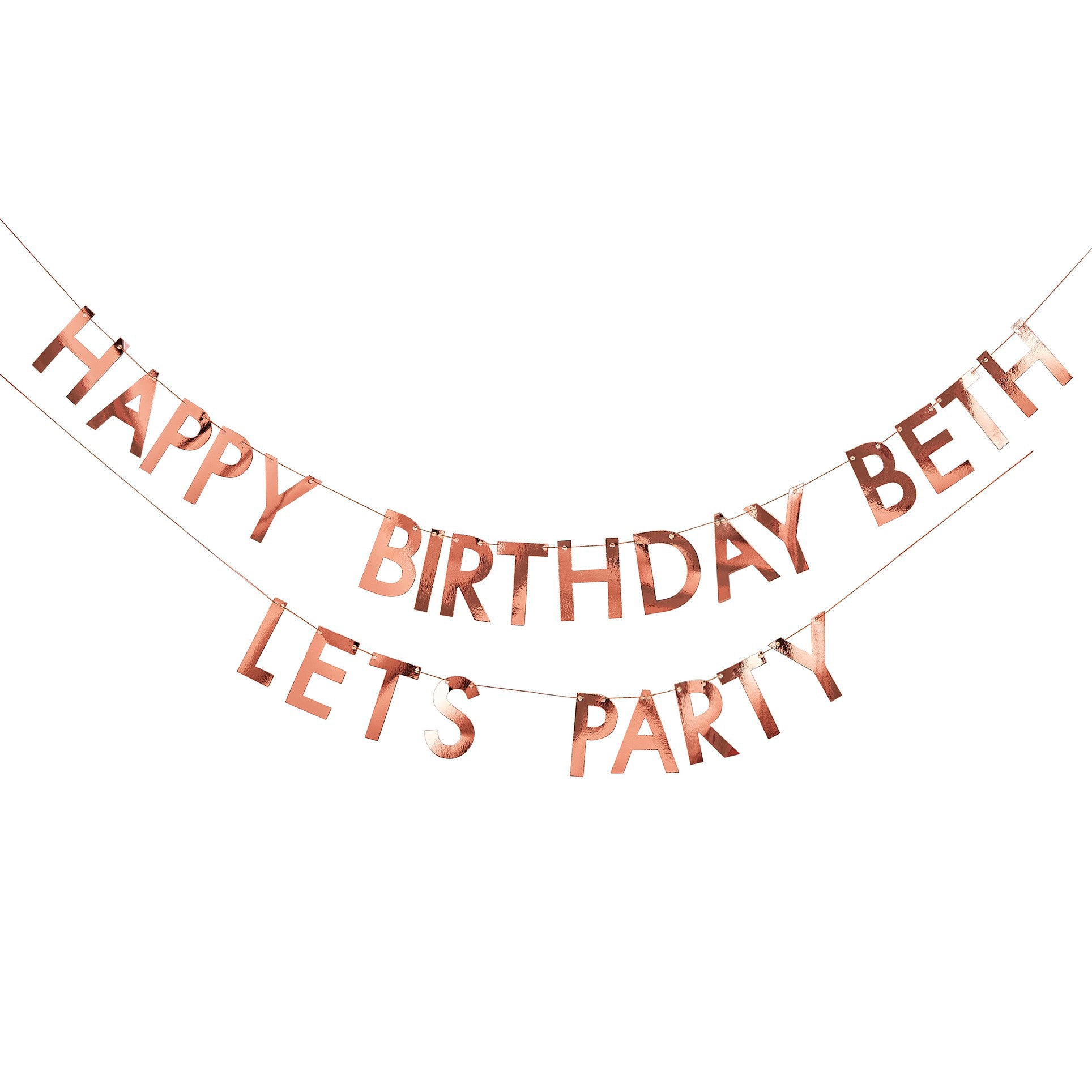 Mix It Up Rose Gold Personalised Birthday Banner Decoration