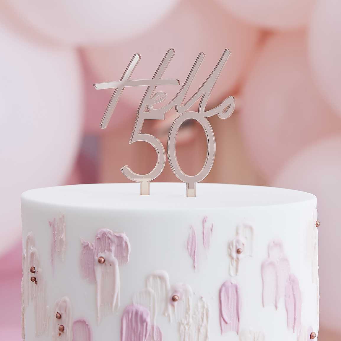 50th Happy Birthday Mini Cake Topper