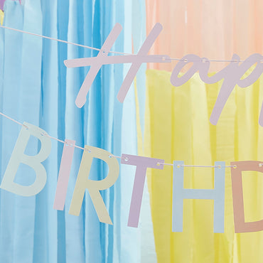 Mix It Up Pastel Eco Friendly Happy Birthday Banner Bunting Decoration
