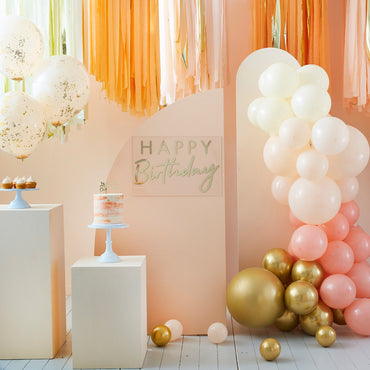 Mix It Up Peach and Gold Streamer Ceiling Decoration