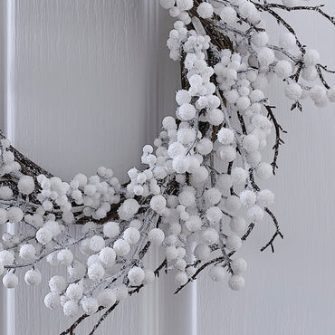 White Berry Christmas Door Wreath