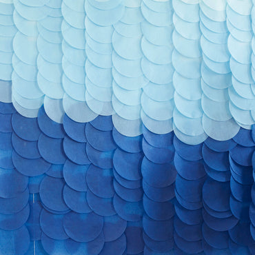 Mix It Up Blue Ombre Tissue Paper Disc Party Backdrop Decoration
