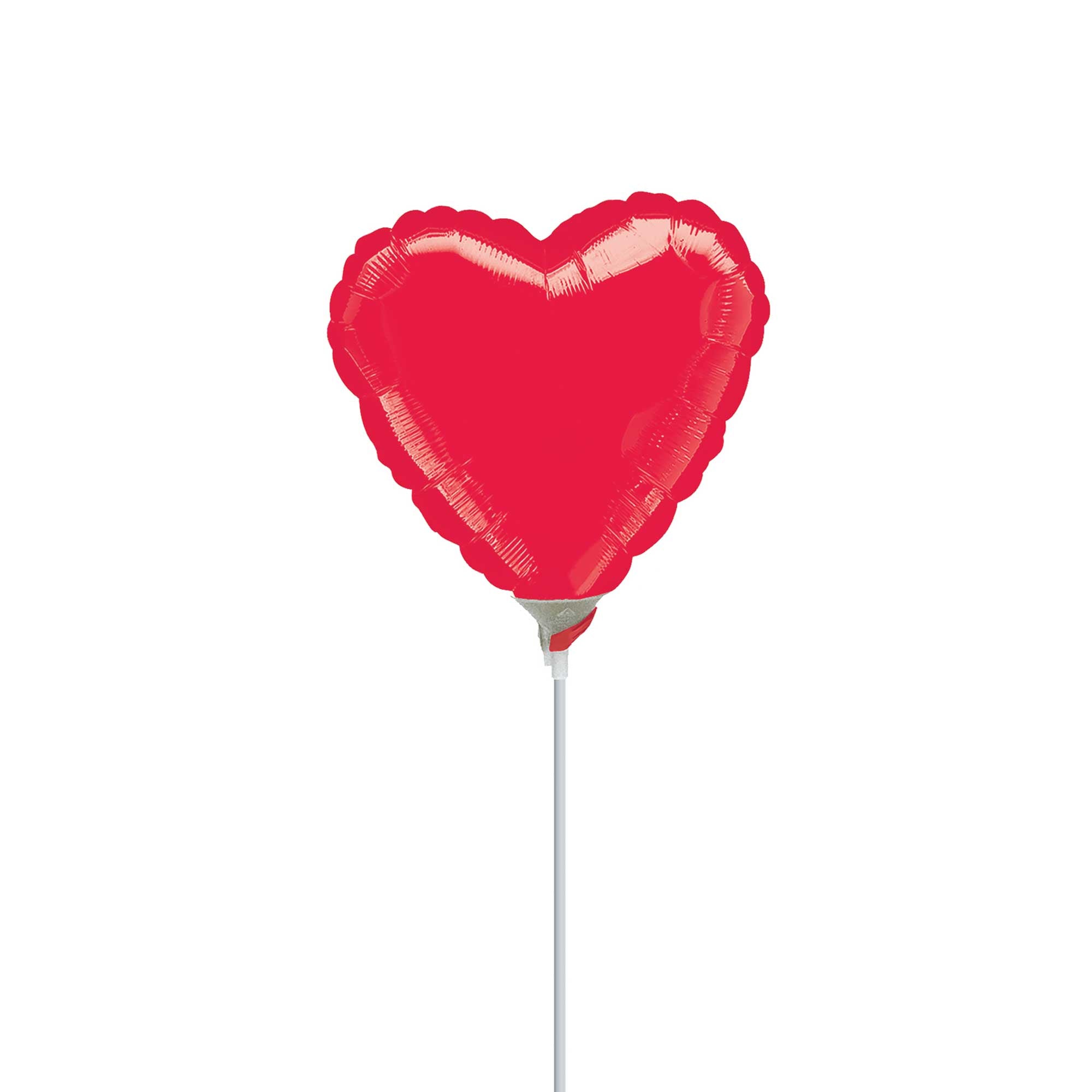 Metallic Red Heart Foil Balloon 4in Balloons & Streamers - Party Centre