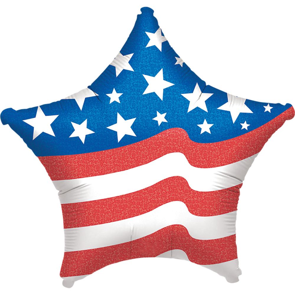 Patriotic Star Foil Balloon 19in Balloons & Streamers - Party Centre