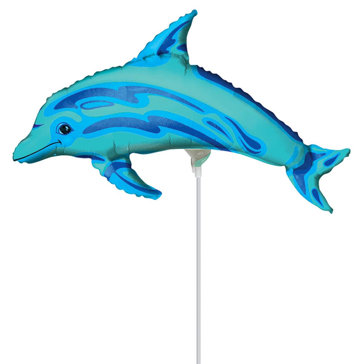 Ocean Blue Dolphin Mini Shape Balloon Balloons & Streamers - Party Centre