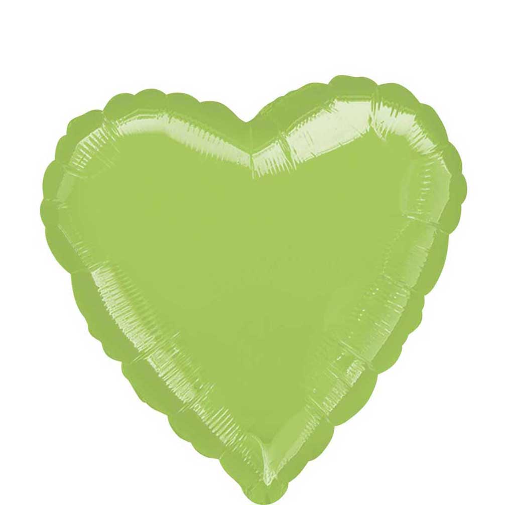 Lime Green Heart Foil Balloon 18in Balloons & Streamers - Party Centre