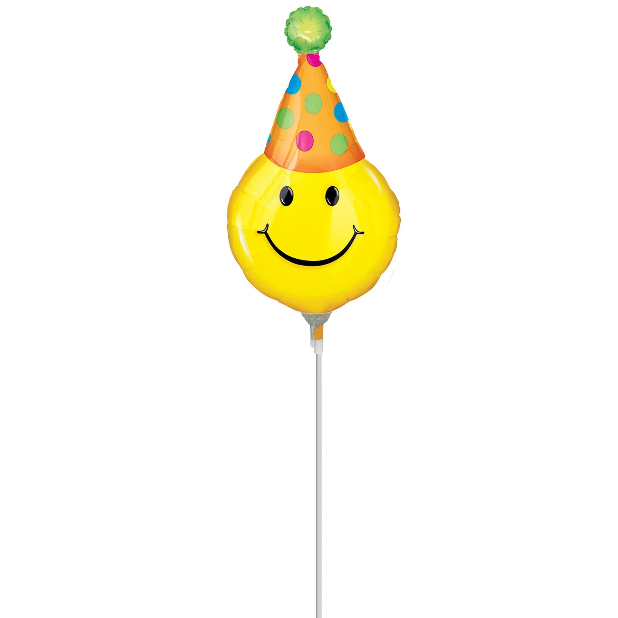Party Hat Smiles Mini Shape Balloon Balloons & Streamers - Party Centre
