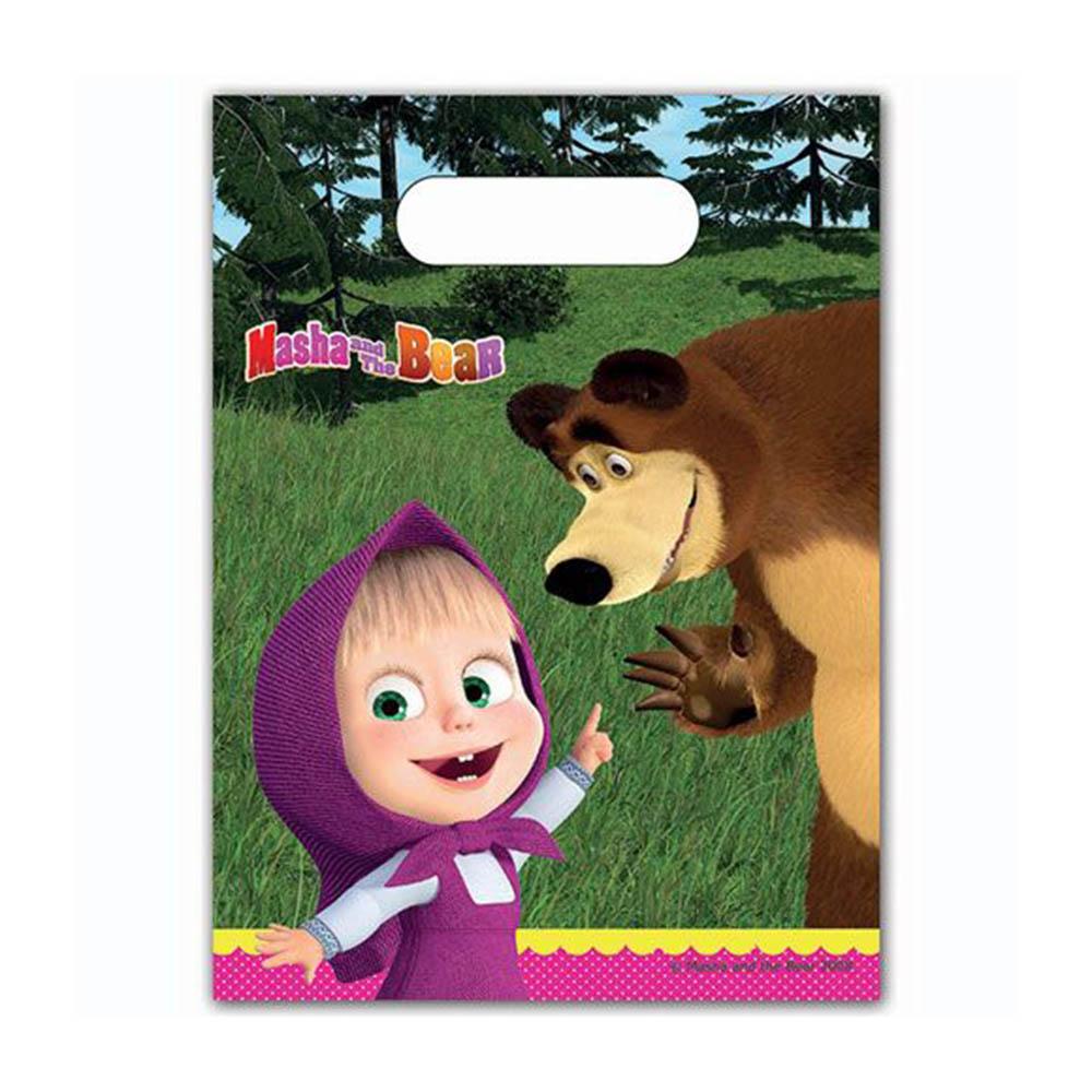 Masha and the Bear Party Bags 6pcs Favours - Party Centre