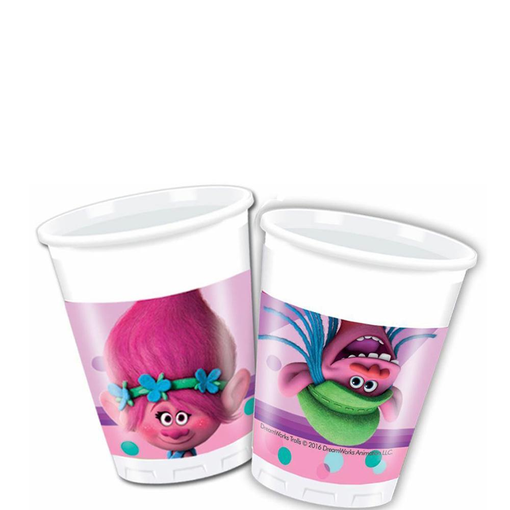 Trolls Plastic Cups 7oz, 8pcs Printed Tableware - Party Centre