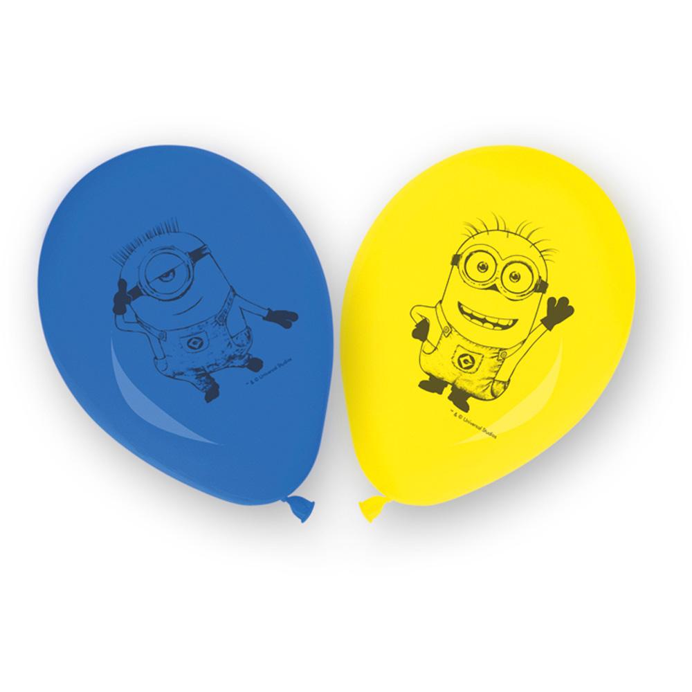 Lovely Minions Latex Balloons 11in, 8pcs Balloons & Streamers - Party Centre