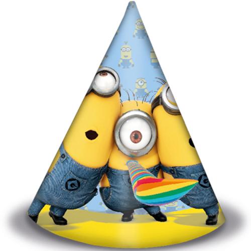 Lovely Minions Paper Cone Hats 6pcs Party Accessories - Party Centre